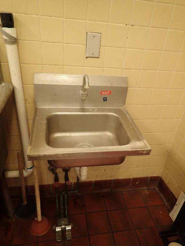 lot 4307 image: Single Stainless Wall Mounted Hand Sink