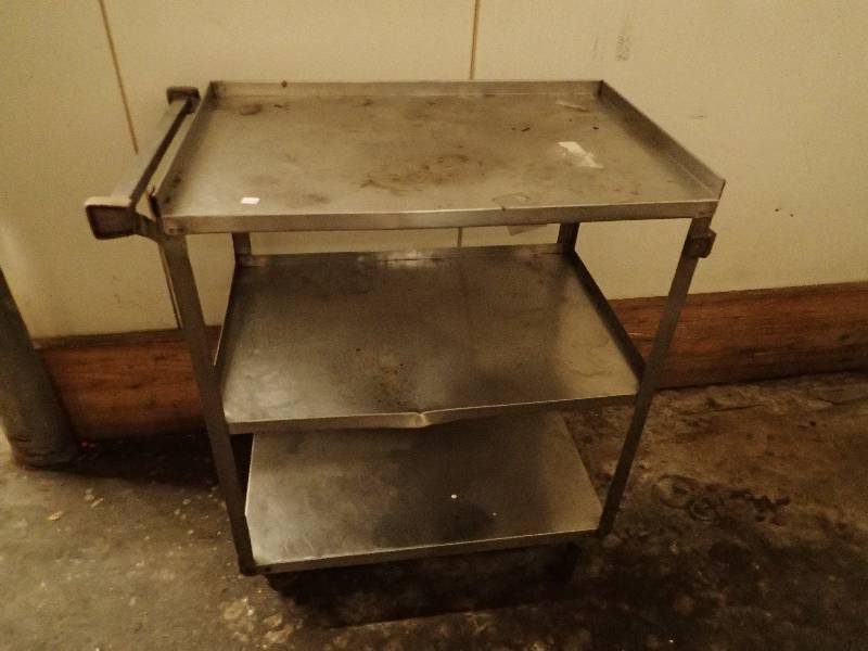 lot 4375 image: 3 Tier Stainless Cart on Casters