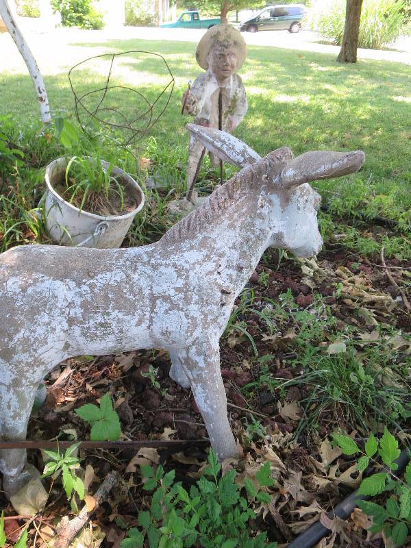 Concrete Donkey and Cart South KC Estate Liquidation by Fleetsale