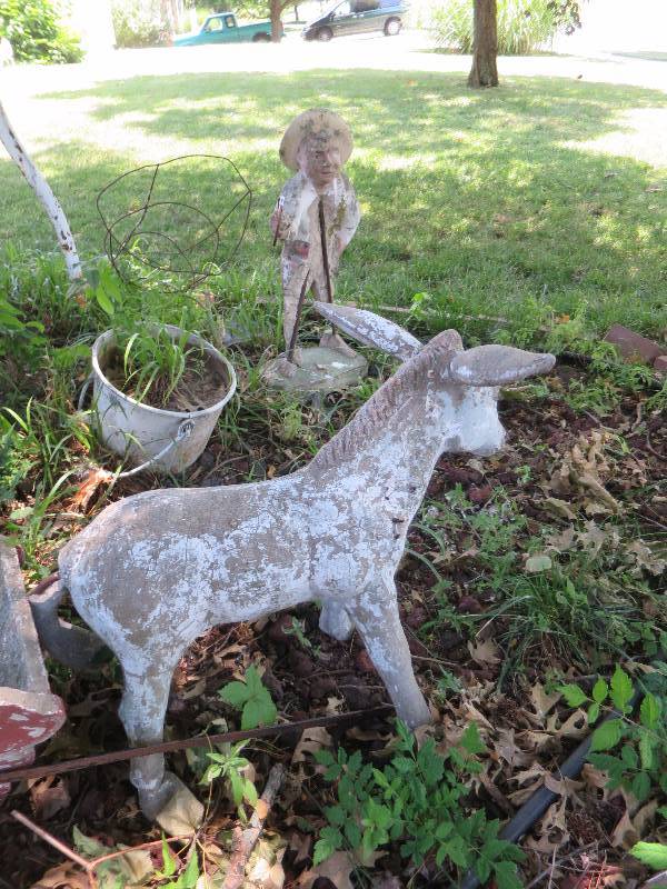 Concrete Donkey and Cart South KC Estate Liquidation by Fleetsale