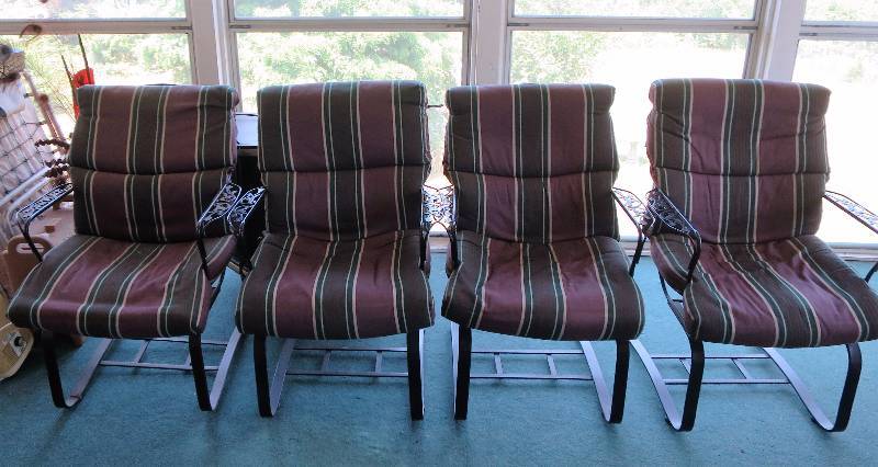 lot 201 image: Wrought Iron Rocking Chairs