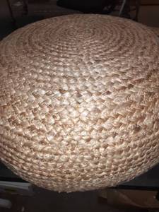 lot 143286 image: Light Brown Twine OttomanPoof.