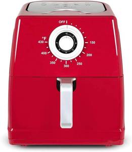 lot 143299 image: Paula Deen 8.5QT (1700 Watt) Large Air Fryer, Rapid Air Circulation System, Square Single Basket System, Ceramic Non-Stick Coating, Easy-to-Use Dial, 50 Recipes (Ruby Red) Retail $109