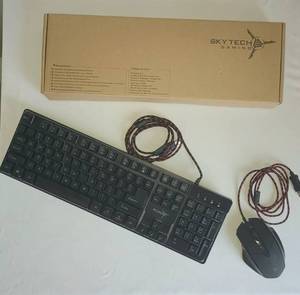 lot 342552 image: SkyTech Gaming K-1000 Backlit Keyboard and M-1000 Mouse Wired, Retail $39.99