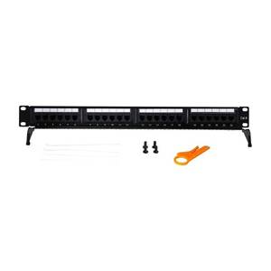 lot 342554 image: Verbex 24-Port Cat6 Patch Panel - Wall and Rack Mount Compatible with Cat6, 5e, 5 Cabling - Standard 19 inch, 1U, Heavy-Duty Panel with 2 Bars, Cable Ties, Screws - Ethernet Network