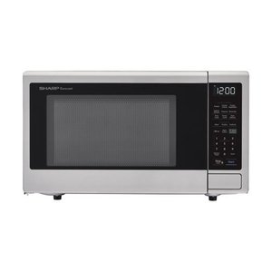 lot 542571 image: Sharp 1.4-Cu. Ft. Countertop Microwave with Alexa-Enabled Controls, Stainless Steel