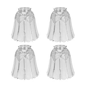 lot 642689 image: Aspen Creative Corporation 5 in. Clear with Sandblasted Accents Ceiling Fan Replacement Glass Shade (4-Pack)