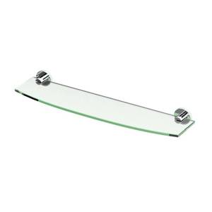 lot 742712 image: Gatco 4686 Chrome Channel 20inch Tempered Curved Glass Shelf