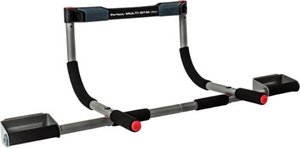 lot 843307 image: Perfect Fitness - Multi-Gym Doorway Pull Up Bar and Portable Gym System, Pro - Gray