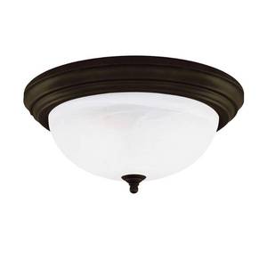 lot 843310 image: Westinghouse 3-Light Ceiling Fixture Oil Rubbed Bronze Interior Flush-Mount with Frosted White Alabaster Glass