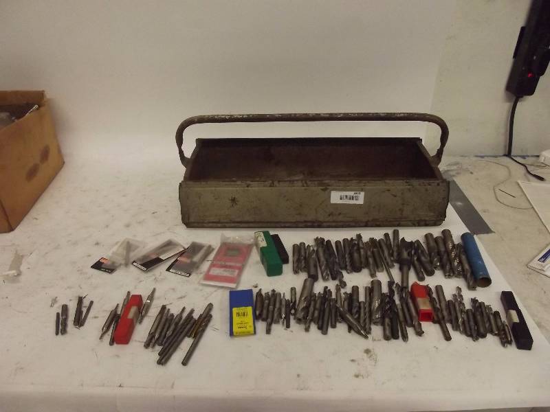 lot 1813 image: Large Lot of End Mills Drill Bits and carbide inserts