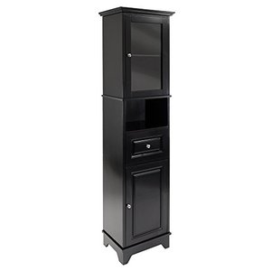 lot 11840 image: Winsome Wood Alps Tall Cabinet with Glass Door and Drawer