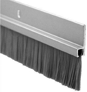 lot 11851 image: Pemko - 18100CNB36 Door Bottom Sweep, Clear Anodized Aluminum with 1 Gray Nylon Brush insert, 0.25W x 1.875 H x 36 L