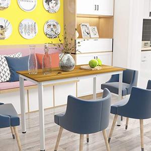lot 11866 image: WeeHom 55 inch Kitchen Dining Table Study Writting Desk Dining Table Home Office Kitchen Dining Room Cafe Simple Dinner Table Walnut