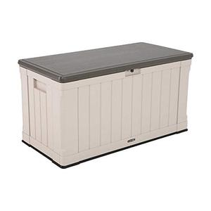 lot 11868 image: Lifetime 60186 Heavy-Duty Outdoor Storage Deck Box, 116 Gallon, Desert SandBrown