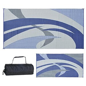 lot 11871 image: REVERSIBLE MATS 159183 BlueGrey 9x18 RV Patio Mat