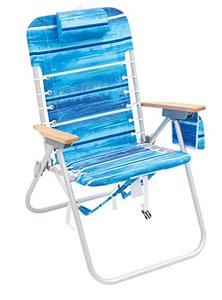 lot 11875 image: Rio Gear 4-Position Hi-Boy Backpack Beach Chair - Stripe