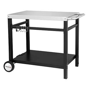 lot 11877 image: Royal Gourmet Double-Shelf Movable Dining Cart Table,Commercial Multifunctional Stainless Steel Flattop Worktable PC3401S