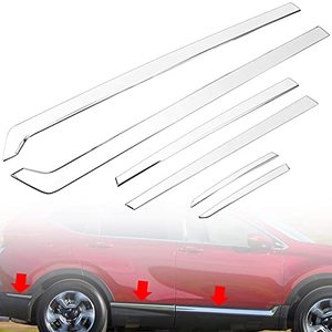 lot 11895 image: MotorFansClub 6PCS Body Side Door Molding Cover fit for Compatible with Honda CRV CR-V 2017 2018 2019 Stainless Steel Protector Cover Trim