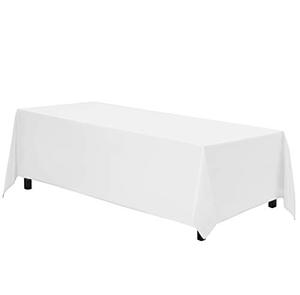 lot 11917 image: Gee Di Moda Rectangle Tablecloth - 90 x 132 Inch - White Rectangular Table Cloth for 6 Foot Table in Washable Polyester - Great for Buffet Table, Parties, Holiday Dinner, Wedding & More
