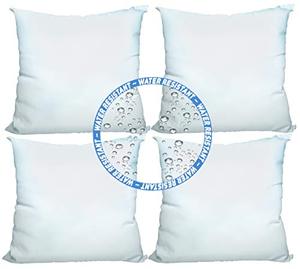 lot 11921 image: Foamily Outdoor Pillows for Patio Furniture (Set of 4-20 x 20) Water Resistant Throw Pillow Insert Made in USA