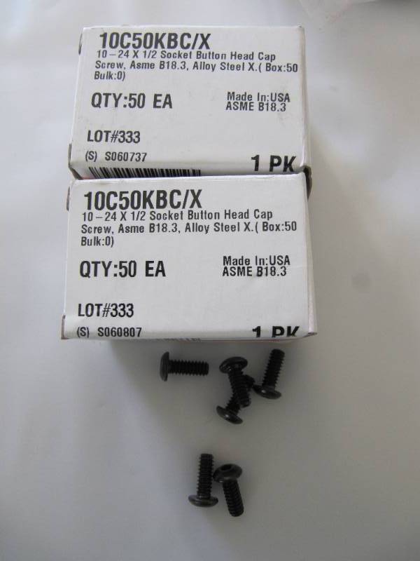lot 657 image: 100 NEW 10-24X12 BUTTON HEAD CAP SOCKET SCREW
