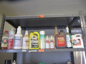 lot 3157 image: EVERYTHING ON SHELF - FUEL STABLIZER, WATER PUMP PROTECTOR, RADITOR FLUSH, ICE EATER