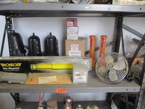 lot 3169 image: EVERYTHING ON SHELF - NEW GAS SHOCK, TRUCK FAN,  RELAY SWITCHES