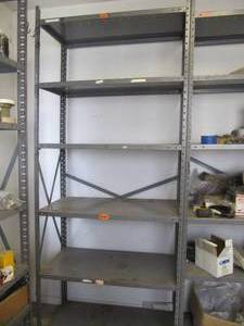 lot 3172 image: HEAVY DUTY METAL SHELF 86TALL  X 36WIDE X 18DEEP WITH 6 SHELFS