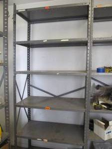 lot 3173 image: HEAVY DUTY METAL SHELF 86TALL  X 36WIDE X 18DEEP WITH 6 SHELFS
