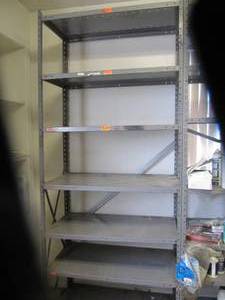 lot 3174 image: HEAVY DUTY METAL SHELF 86TALL  X 36WIDE X 18DEEP WITH 7 SHELFS