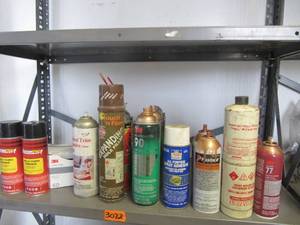 lot 3168 image: EVERYTHING ON SHELF - SPRAY ADHESIVES, WELD THRU PRIMER
