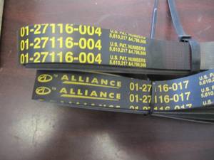 lot 3203 image: 2 ALLIANCE 8 RIB BELTS