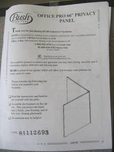 lot 624 image: BUSH OFFICE PRO PRIVACY PANEL Room Divider 6 PANELS 66TALL X 60WIDE, 1 PANEL 66TALL 3 WIDE IN BOXES