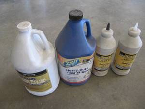 lot 3259 image: MISC BOX   FLOOR POLISH,FLOOR STRIPPER AND 2 QUIKRETE GRAY CONCRETE CRACK SEAL