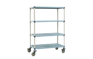 lot 44012 image: Metro Q556EG3 - MetroMax� Q Mobile Shelving Unit, 48W X 24D X 67-516H, (4) Open Grid Shelves With Eopxy Coated Steel Frames & Removable Polymer Shelf Mats RETAIL$560