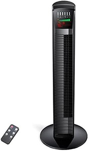 lot 44013 image: Tower Fan, 35 inch Oscillating Cooling Fan Powerful Floor Fan with Remote, LED Display, 9 Modes, Easy Clean, Up to 12H Timer, Bladeless Standing Fan Portable for the Whole Room Home Office