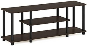 lot 44029 image: Furinno Turn-N-Tube 3-Tier Entertainment TV Stands, Dark BrownBlack