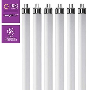 lot 44062 image: T5 21 Inch Under Counter Fluorescent Bulbs Warm White 3000K 13-Watt F13T5WW WW Long Life Replacement Tubes for Under Cabinet Lights Multi Pack Bulbs