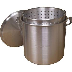 lot 44066 image: King Kooker #KK60 - 60Qt Aluminum Pot with Basket and Lid