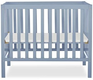lot 44070 image: Dream On Me, Edgewood 4-in-1 Convertible Mini Crib, Dusty Blue