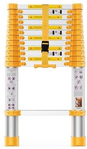 lot 44081 image: BOWEITI Telescoping Extension Ladder 12.5FT Heavy Duty Upgrade,Step Ladders Made of Metal��Aluminum Telescopic Ladder with Upgrade MaterialAccessories