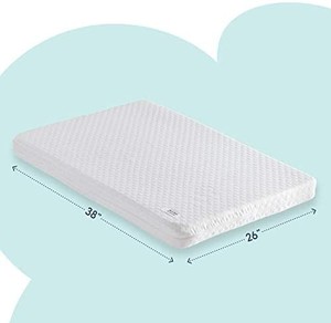 lot 44086 image: hiccapop Pack and Play Mattress Pad Dual Sided wFirm Side (for Babies) & Soft Memory Foam Side (for Toddlers)  Memory Foam Play Yard Mattress Pad  Playard Mattress Fits Most Pack N Play Playpens