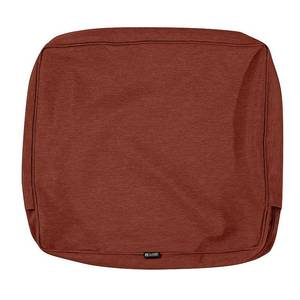 lot 44089 image: BABY BED INCLUDED x 20 x 4 Montlake Water-Resistant Patio Seat Cushion Slip Cover Heather Henna Red - Classic Accessories