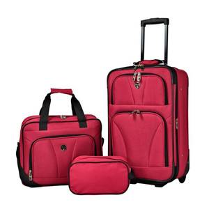 lot 44138 image: 3 Piece Travelers Carry-On - Red