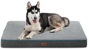 lot 44173 image: Bedsure Large Memory Foam Orthopedic Dog Bed - Washable Dog Crate Mat with Removable Cover and Waterproof Liner - Plush Flannel Fleece Top with Nonskid Bottom for Medium, Large and Extra Large Dogs
