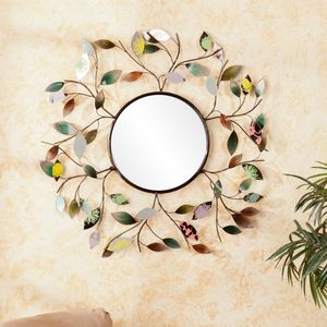 lot 44204 image: Decorative Metallic Leaf Wall Mirror
