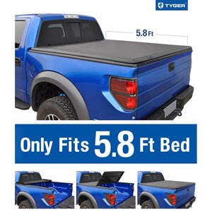 lot 44280 image: TYGER TG-BC3D1015 Tri-Fold Pickup Tonneau Cover Fits 2009-2016 Dodge Ram 1500 5.8 feet (69.6 inch) Trifold Truck Cargo Bed Tonno Cover (NOT For Stepside) 2010 2011 2012 2013 2014 2015