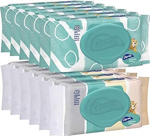 lot 44298 image: Charmin Freshmates Flushable Wet Wipes for Adults, 12 Resealable Packs, 40 Wipes