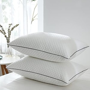 lot 44320 image: GOHOME King Pillows for Sleeping 2 Pack, Luxury Velvet Hypoallergenic Hotel Quality Pillows with Fluffy Fiber Fill, Soft Firm Adjustable Pillows for Side, Back, Stomach Sleepers Set of 2-20x36